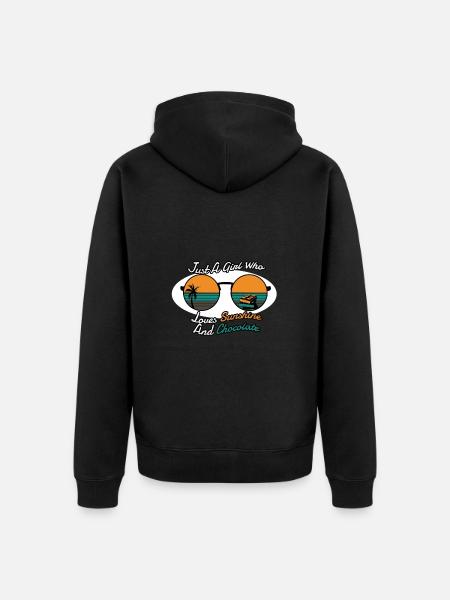 Chocolate - Unisex Premium Organic Zip Hoodie - black