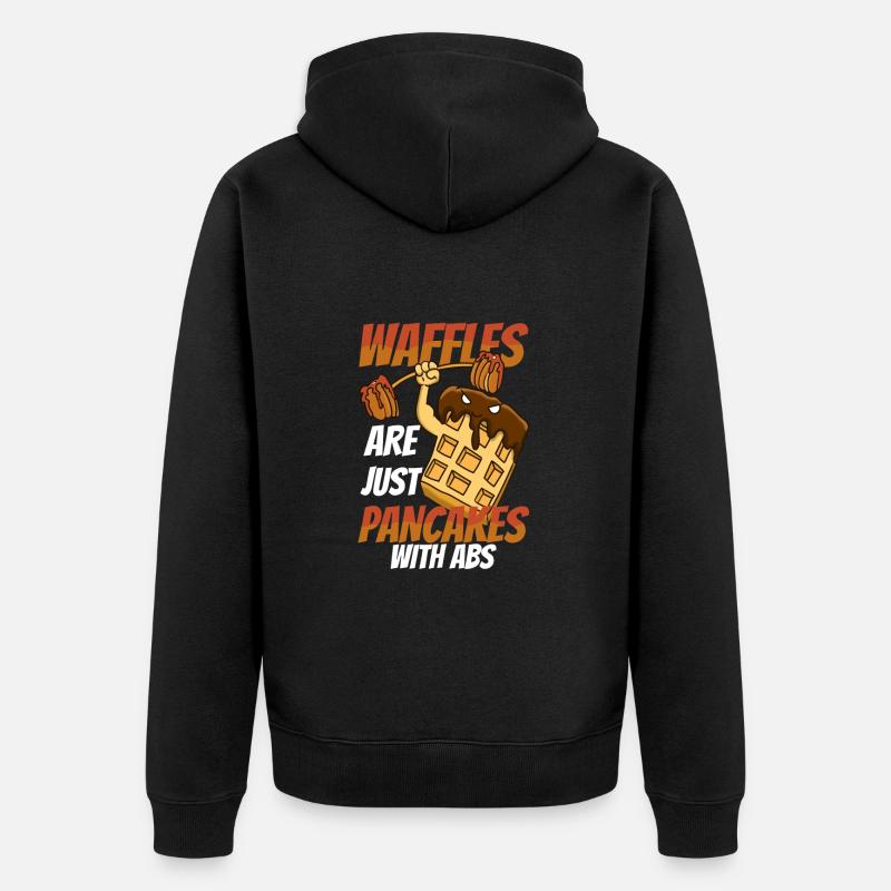 Waffel - Unisex Premium Bio Zip Hoodie - Schwarz