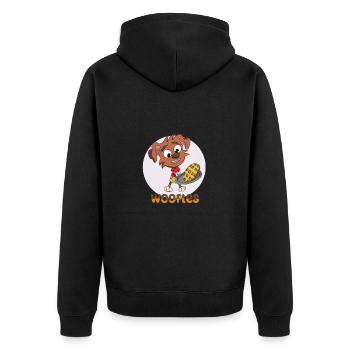 Waffle - Unisex Premium Organic Zip Hoodie - black - Back - Nico (187cm)