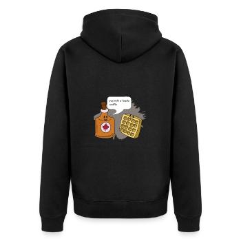 Waffle - Unisex Premium Organic Zip Hoodie - black - Back - Nico (187cm)