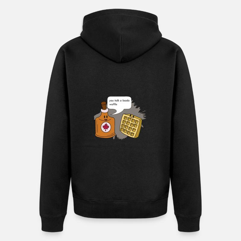 Waffel - Unisex Premium Bio Zip Hoodie - Schwarz