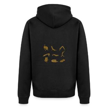 Schokolade - Unisex Premium Bio Zip Hoodie - Schwarz - Hinten - Nico (187cm)