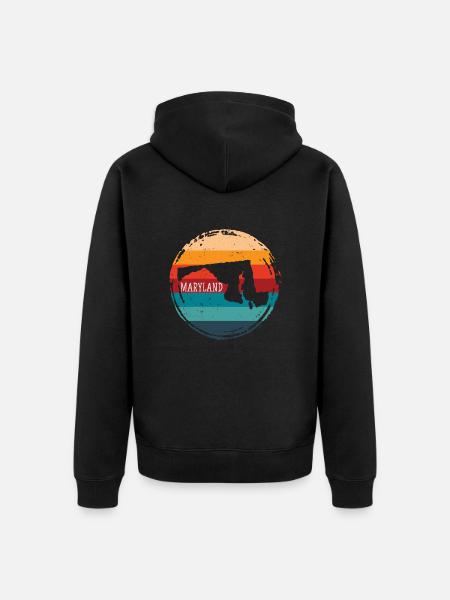 Maryland - Unisex Premium Organic Zip Hoodie - black