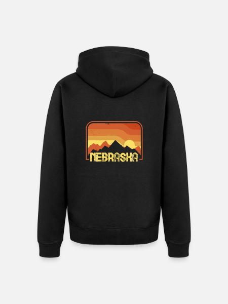 Nebraska - Unisex Premium Organic Zip Hoodie - black