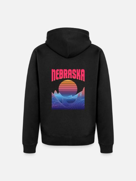 Nebraska - Unisex Premium Organic Zip Hoodie - black