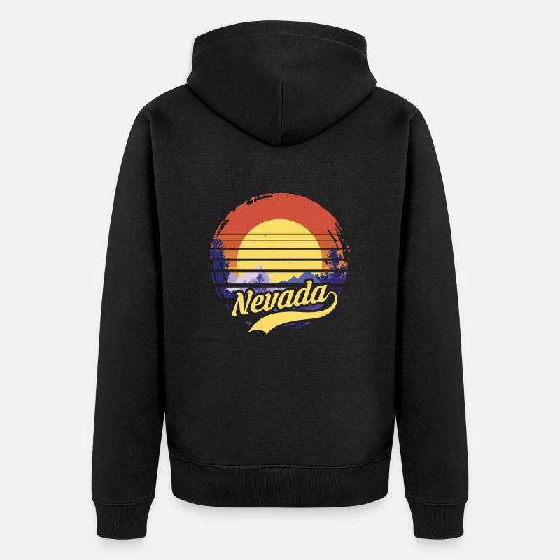Nevada - Unisex Premium Bio Zip Hoodie - Schwarz