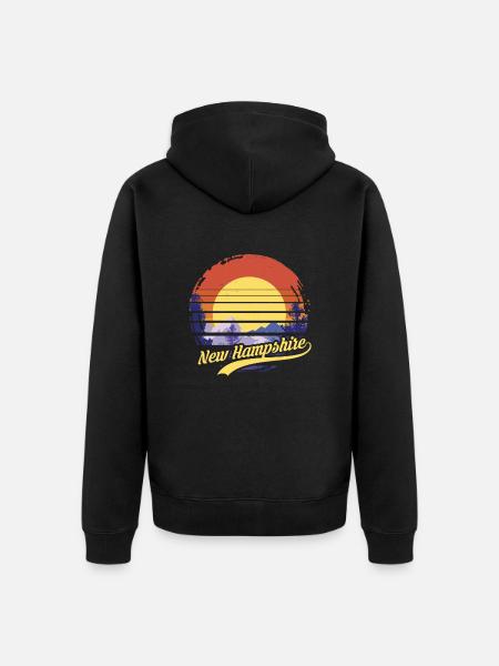 New Hampshire - Unisex Premium Organic Zip Hoodie - black