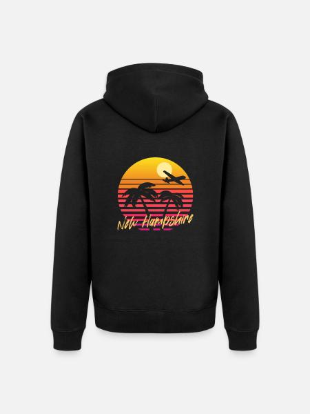 New Hampshire - Unisex Premium Organic Zip Hoodie - black