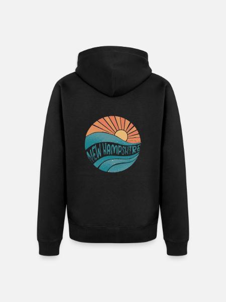 New Hampshire - Unisex Premium Organic Zip Hoodie - black