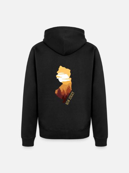 New Jersey - Unisex Premium Organic Zip Hoodie - black
