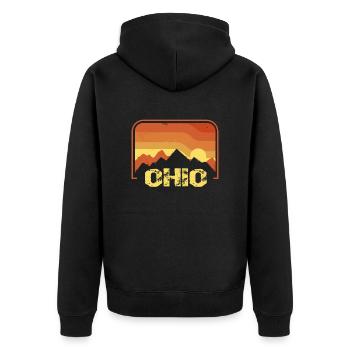 Ohio - Unisex Premium Bio Zip Hoodie - Schwarz - Hinten - Nico (187cm)