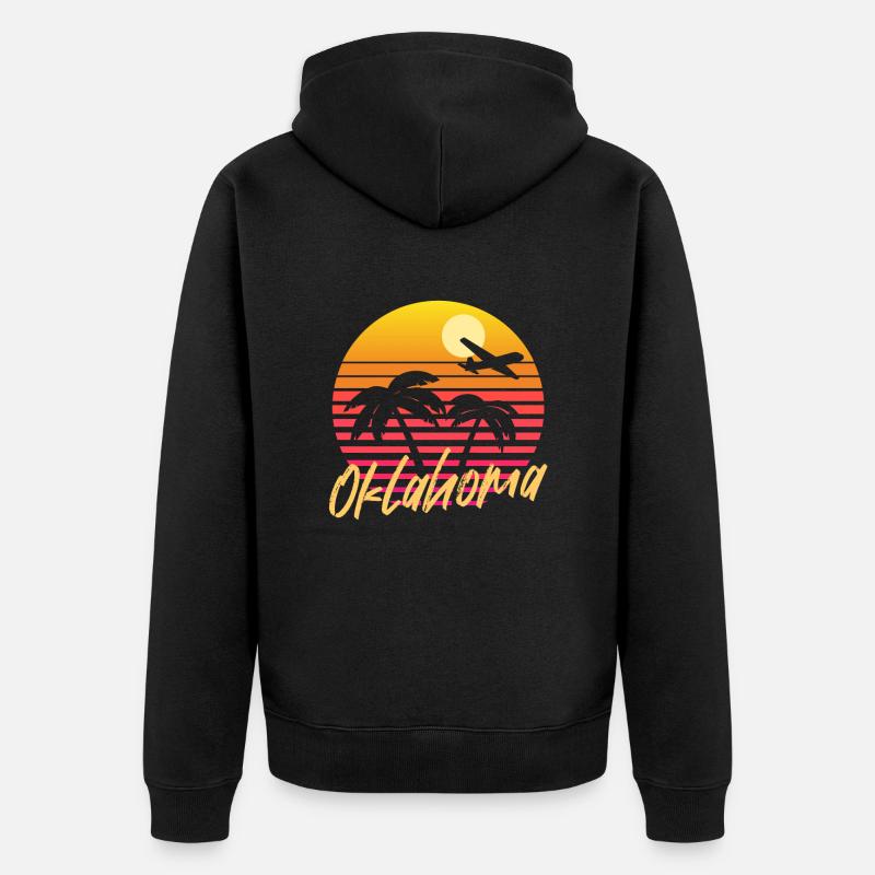 Oklahoma - Unisex Premium Bio Zip Hoodie - Schwarz