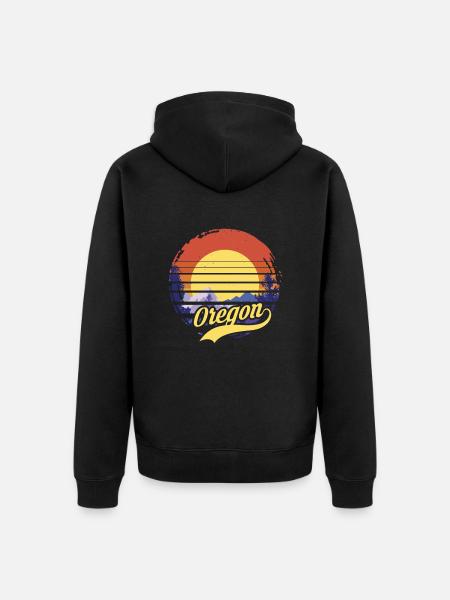 Oregon - Unisex Premium Organic Zip Hoodie - black