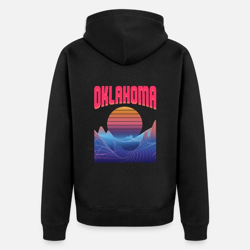 Oklahoma - Unisex Premium Bio Zip Hoodie - Schwarz