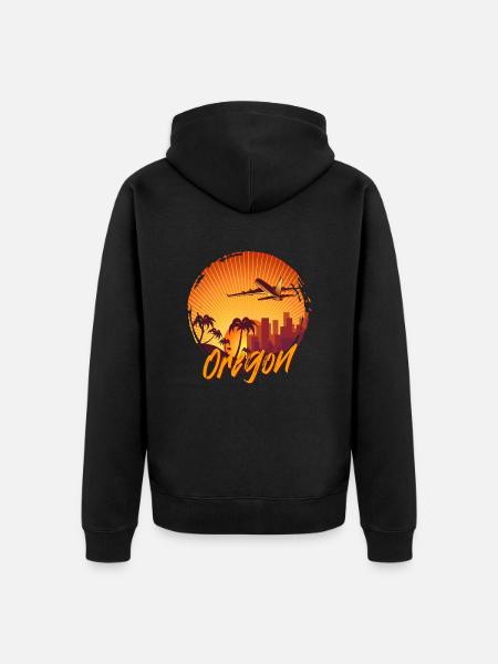 Oregon - Unisex Premium Organic Zip Hoodie - black