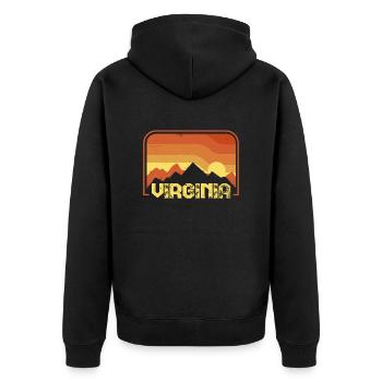Virginia - Unisex Premium Bio Zip Hoodie - Schwarz - Hinten - Nico (187cm)