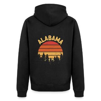 alabama - Unisex Premium Bio Zip Hoodie - Schwarz - Hinten - Nico (187cm)