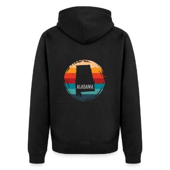 alabama - Unisex Premium Bio Zip Hoodie - Schwarz - Hinten - Nico (187cm)