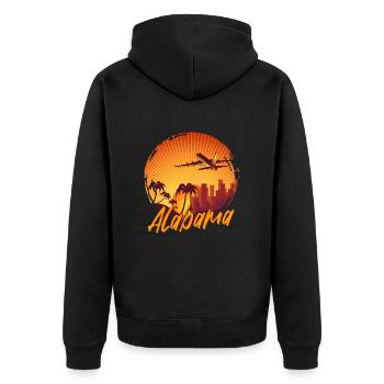 alabama - Unisex Premium Bio Zip Hoodie - Schwarz - Hinten - Nico (187cm)