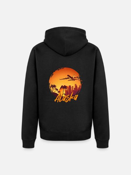 Alaska - Unisex Premium Organic Zip Hoodie - black