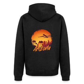 Arizona - Veste à capuche bio Premium Unisexe - noir - Dos - Nico (187cm)