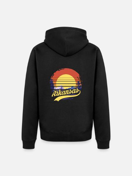 Arkansas - Unisex Premium Organic Zip Hoodie - black