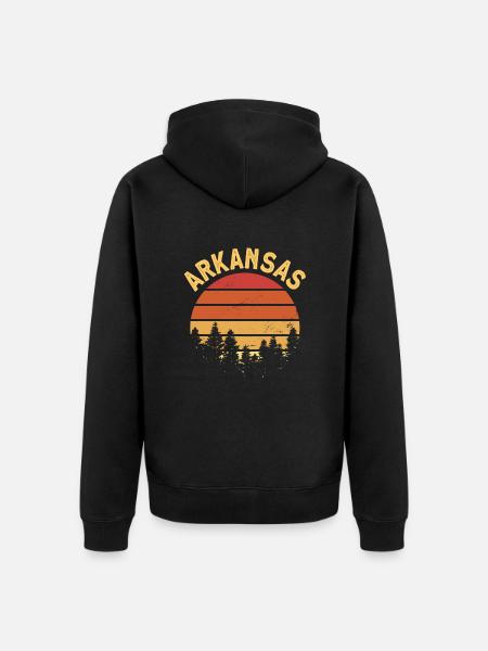 Arkansas - Unisex Premium Organic Zip Hoodie - black