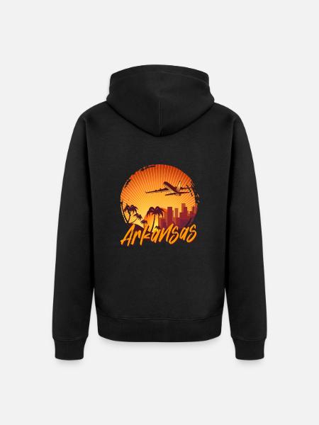 Arkansas - Unisex Premium Organic Zip Hoodie - black