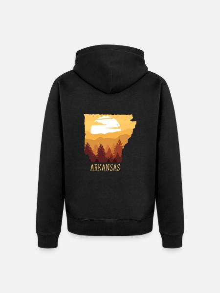Arkansas - Unisex Premium Organic Zip Hoodie - black