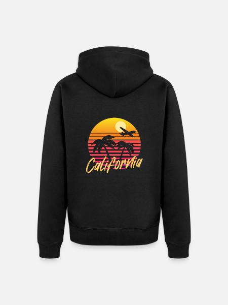 California - Unisex Premium Organic Zip Hoodie - black