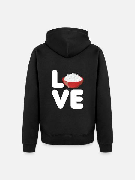 Rice - Unisex Premium Organic Zip Hoodie - black