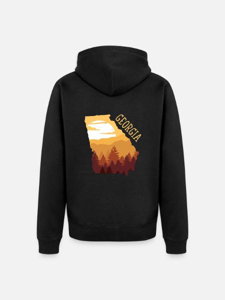 Georgia - Unisex Premium Organic Zip Hoodie - black