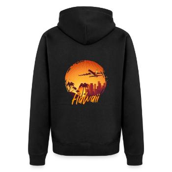 Hawaï - Veste à capuche bio Premium Unisexe - noir - Dos - Nico (187cm)