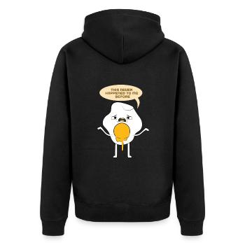 Egg funny, come quickly - Unisex Premium Organic Zip Hoodie - black - Back - Nico (187cm)