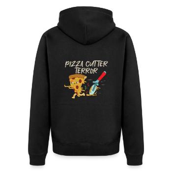 Terreur du coupeur de pizza - Veste à capuche bio Premium Unisexe - noir - Dos - Nico (187cm)