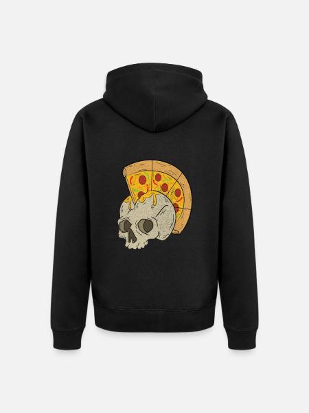 Skull Pizza - Unisex Premium Organic Zip Hoodie - black