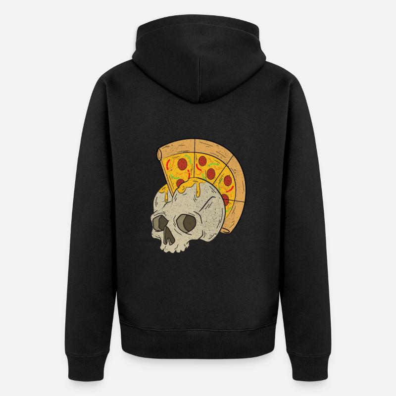 Skull Pizza - Veste à capuche bio Premium Unisexe - noir
