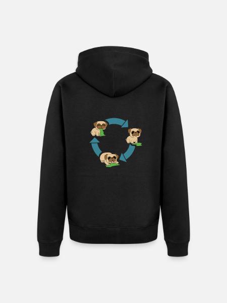Pug Environmental Protection - Unisex Premium Organic Zip Hoodie - black