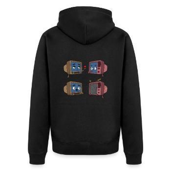 Television Love Couple - Unisex Premium Organic Zip Hoodie - black - Back - Nico (187cm)