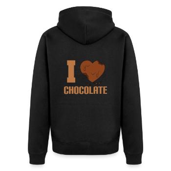 J’adore le chocolat - Veste à capuche bio Premium Unisexe - noir - Dos - Nico (187cm)