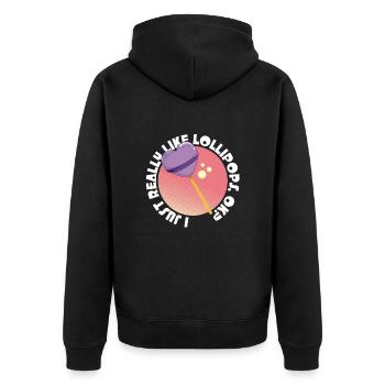 Cadeau de bonbons Lollipop - Veste à capuche bio Premium Unisexe - noir - Dos - Nico (187cm)