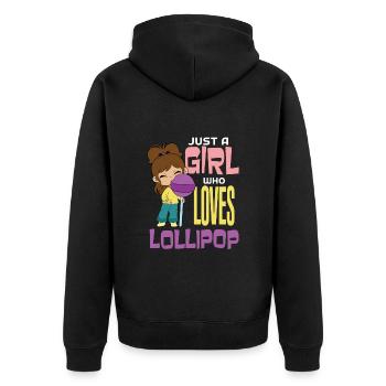 Cadeau de bonbons Lollipop - Veste à capuche bio Premium Unisexe - noir - Dos - Nico (187cm)