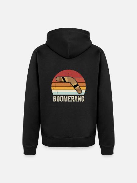 Boomerang - Unisex Premium Organic Zip Hoodie - black