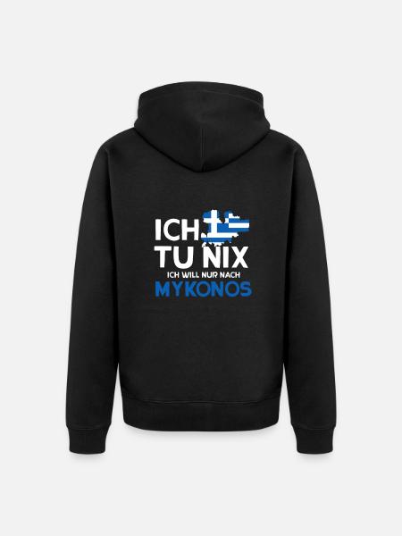 Mykonos - Unisex Premium Bio Zip Hoodie - Schwarz