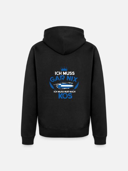 Kos - Unisex Premium Bio Zip Hoodie - Schwarz
