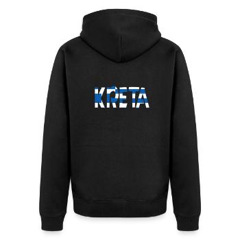 Kreta - Unisex Premium Bio Zip Hoodie - Schwarz - Hinten - Nico (187cm)