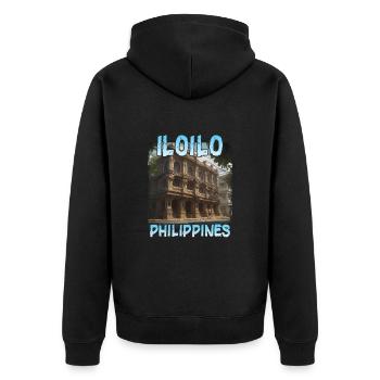 Iloilo, Philippines - Veste à capuche bio Premium Unisexe - noir - Dos - Nico (187cm)