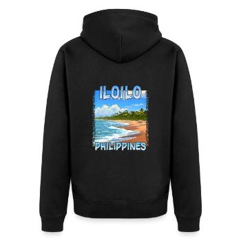 Iloilo, Philippines - Veste à capuche bio Premium Unisexe - noir - Dos - Nico (187cm)