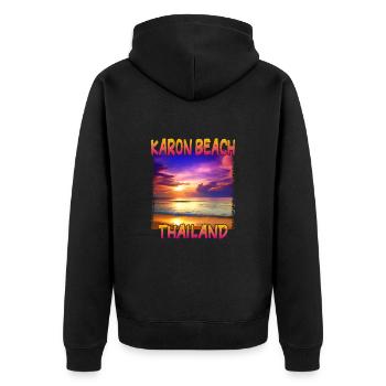 Karon Beach, Thailand - Unisex Premium Organic Zip Hoodie - black - Back - Nico (187cm)