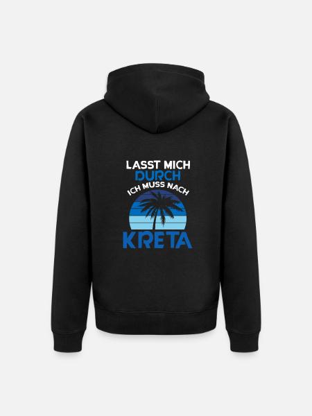 Kreta - Unisex Premium Bio Zip Hoodie - Schwarz